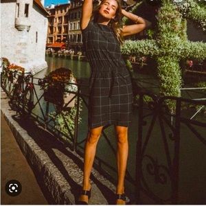 Albion Fit Black Windowpane Going Places Dress!